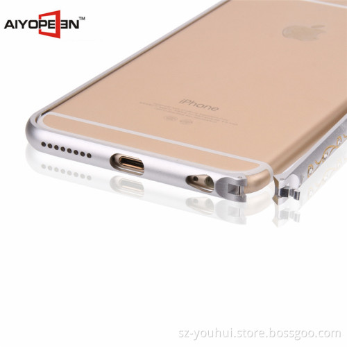 Hot sales Luxury Meta Aluminum Bumper Border Frame Shell Case For iPhone 6 plus ,Diamond Bumper Border for iphone 6s